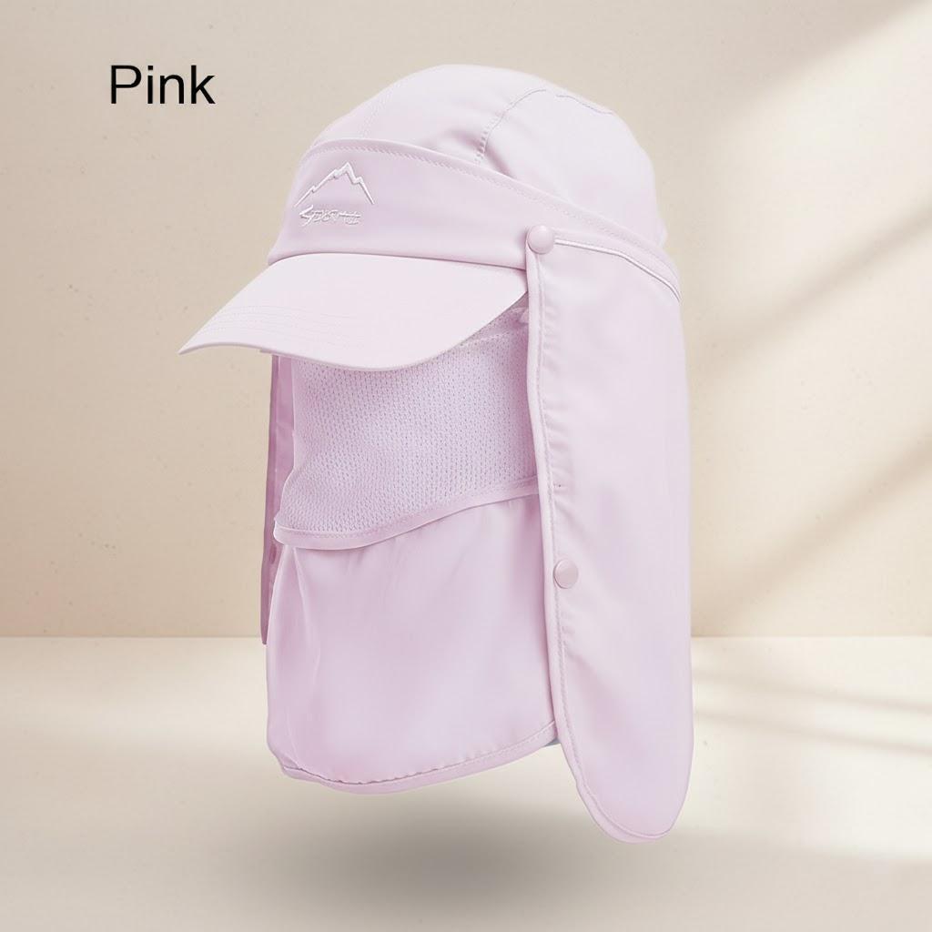 Foldable Sun Visor Hat with Detachable Mosquito Veil Breathable Outdoor Protection for Camping Fishing Hiking