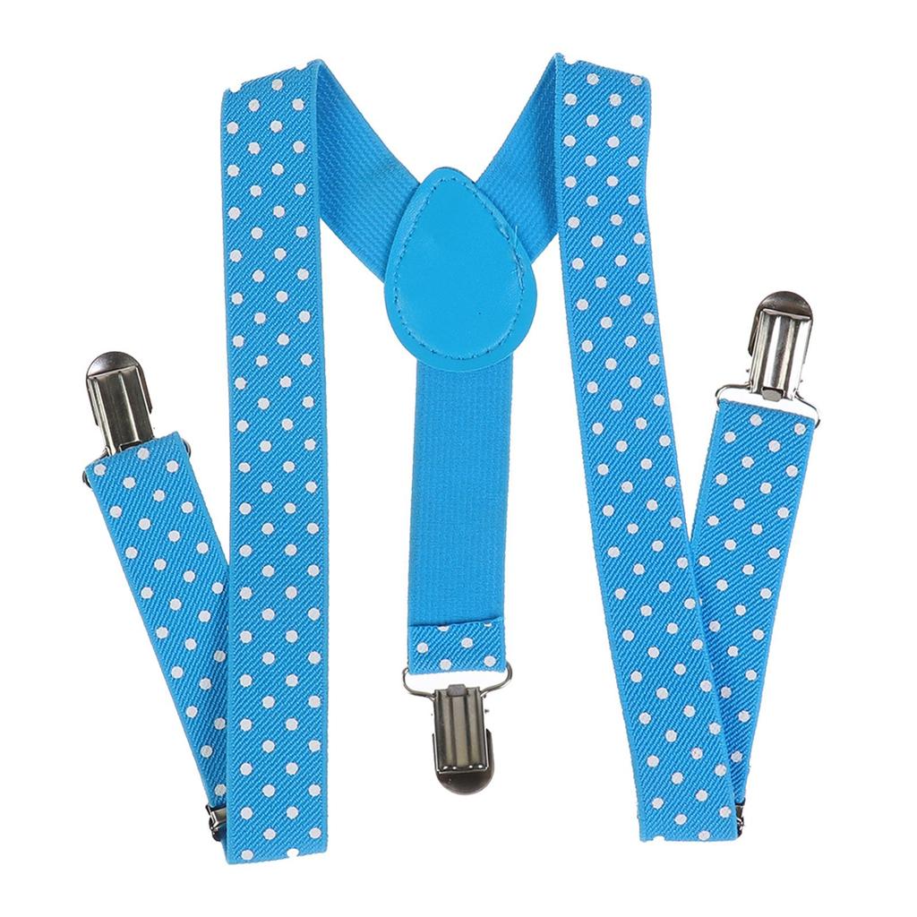 Kids Polka Dot Suspenders 3 Clips Y Back Elastic Adjustable Braces