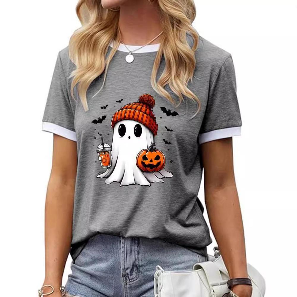 

Зарубежная праздничная футболка с коротким рукавом для Рождества и Хэллоуина - стиль Европы и Америки 6XL