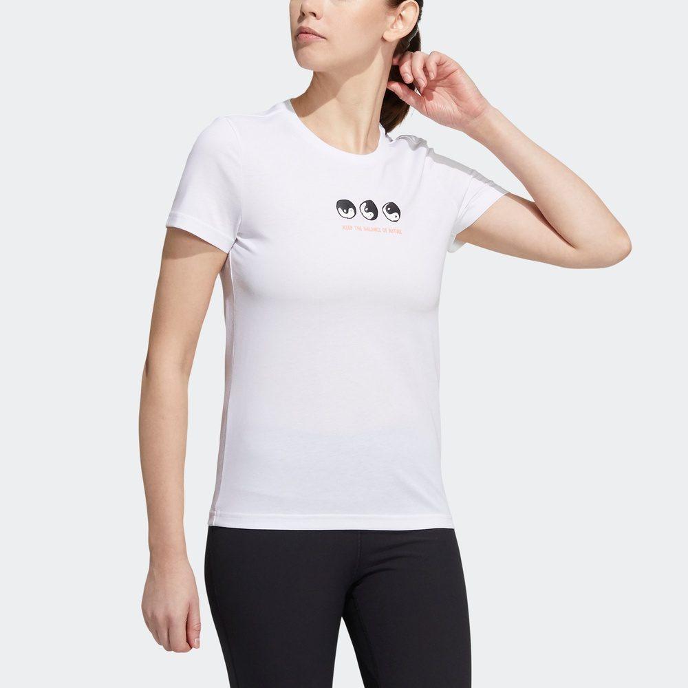adidas T Shirts Women's White Crew Neck Moderate Other GN7367