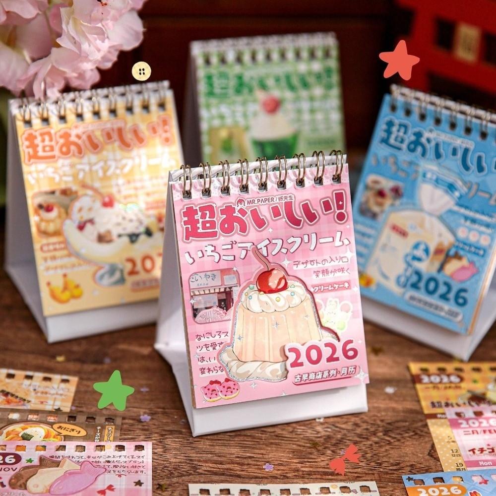 Small Size Desktop Calendar Creative Design Cute Style Mini Calendar Date Display Coil Binding Coil Calendar Office Use