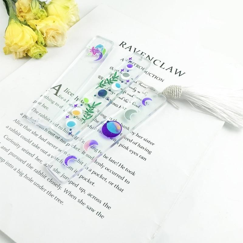 DIY Lesezeichen Harzform Mondphasen Lesezeichen Silikonform Rechteckige Epoxid-Gießform für Schmuckherstellung DIY Bastelarbeiten