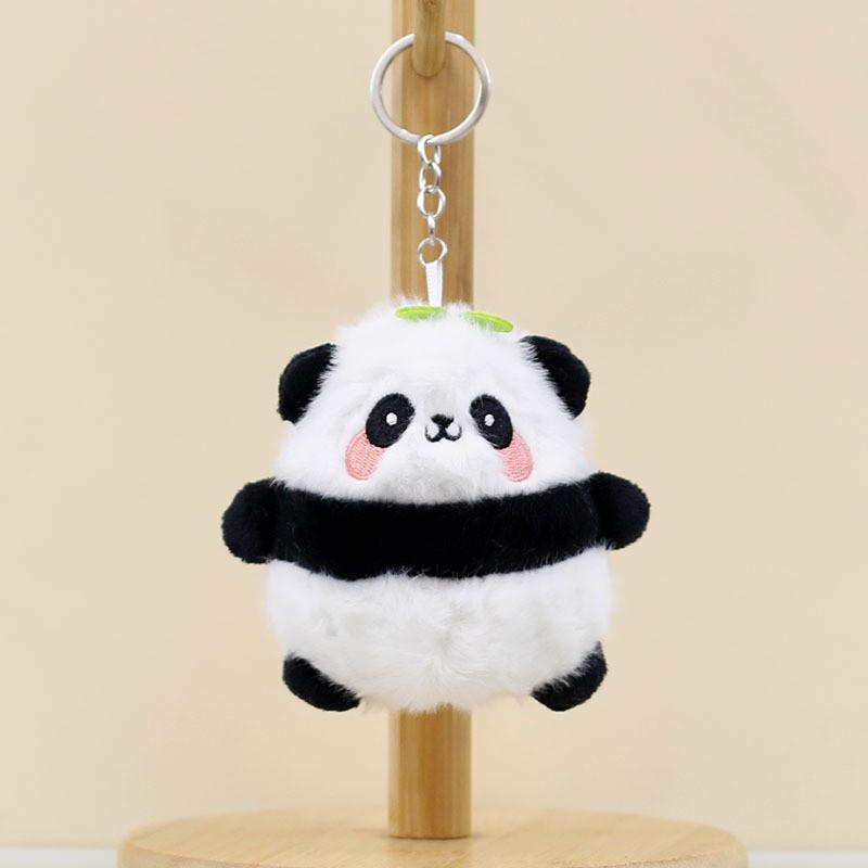 Charming Panda Plush Keychain Cute Short Plush Panda Doll Adorable Bag Accessory