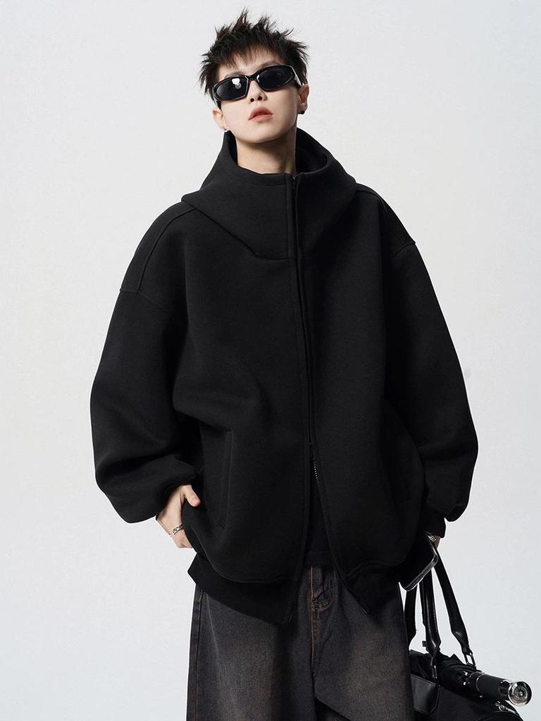 American Men's Retro Heavyweight Hoodie: Casual Autumn Streetwear, Versatile Loose-Fit Jacket, Trendy High-Street Couple's Cardigan.