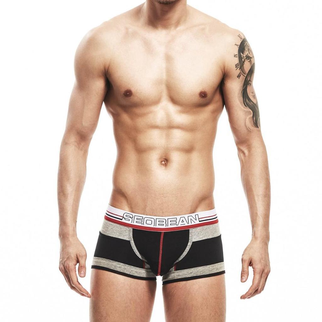 Xibin Men's Youth Low-Rise Cotton Boxer Briefs - Sexy, Breathable, Fashionable Summer Underwear with U-Pouch Design.