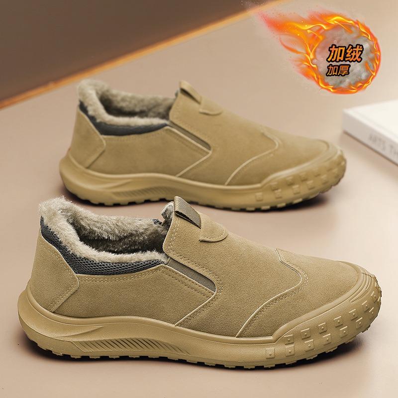 

Men s shoes autumn and winter welder construction site work outdoor velvet one pedal cotton shoes mountaineering labor insurance shoes 44 хаки