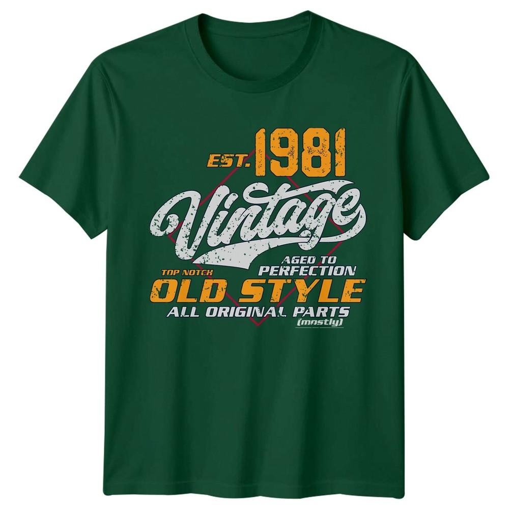 Est 1981 Vintage Old Style All Original Parts Unisexs TShirt 45th Birthday Gift S