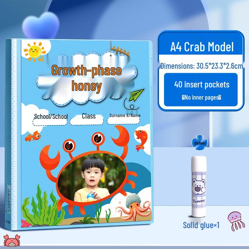 Customizable Children s Memory and Growth Record Book 40 Pockets