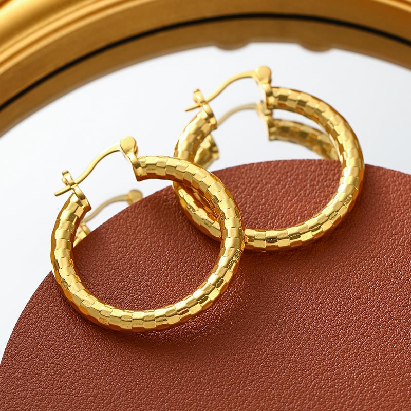 Fashion Simple Casual Trendy Gold Color Hoop Earrings For Women Girls Punk Originality Jewelry Accessories Birthday Party Gifts