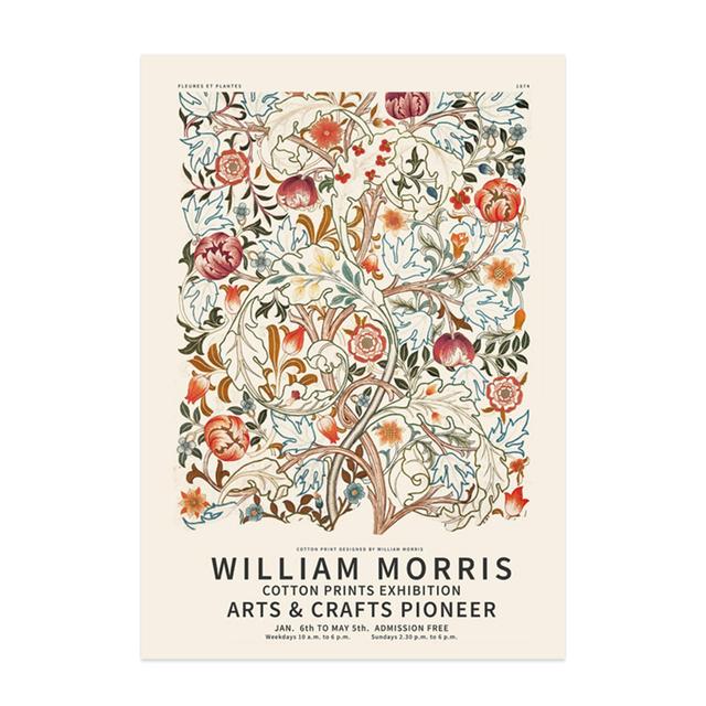 William Morris Världsberömd målning Konstaffisch Retro växt Blomma Canvasmålning för modernt hem Väggdekoration Väggmålning Bild