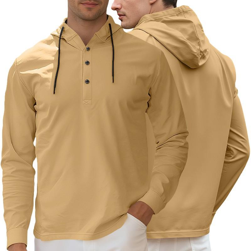Mens Casual Hooded Cardigan Sweatshirt Solid Color Lightweight Daily Wear