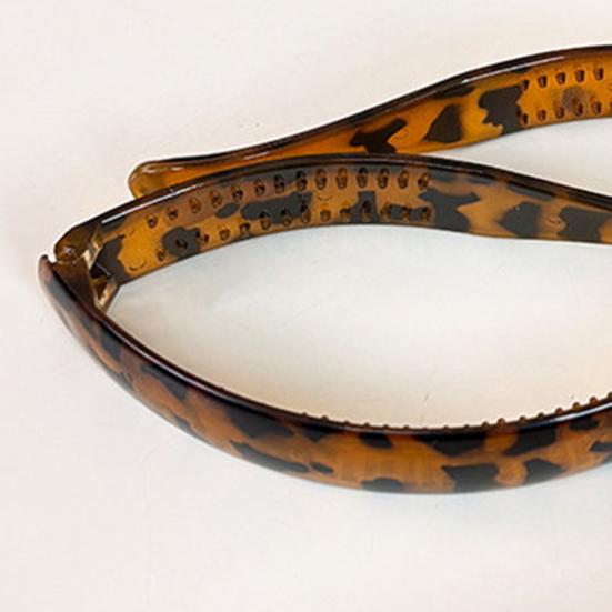 Folding Headband Acrylic No Pressure Anti-Slip Tortoiseshell Pattern Retro Style Adjustable Hair Hoop Hair
