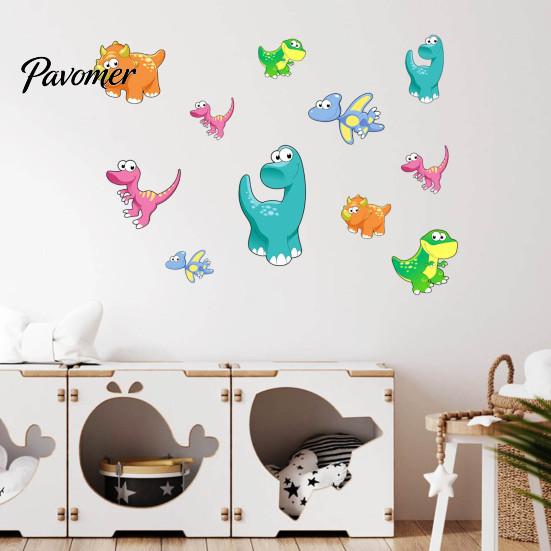 Durable Wall Decals for Glass Doors Luminous Cartoon Dinosaur Sticker, Self-Adhesive Decorative Waterproof PVC Murals Windows Kids Room Nursery