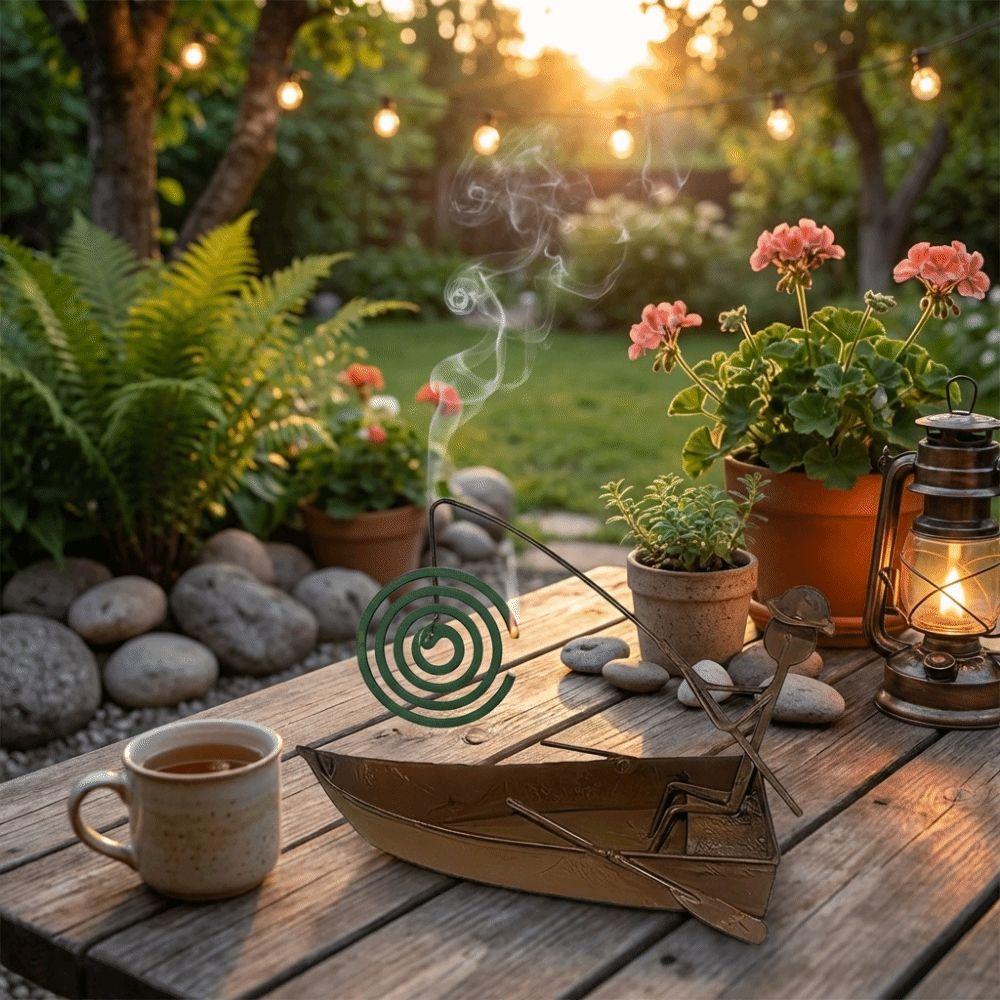 Coil Tray Metal Coil Stand Vintage Style Incense Burner Stand Sailboat Coil Holder Bedroom Decor