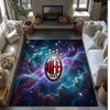 Tappeto in Flanella Stampato AC Milan Antiscivolo Morbido Poliestere Tappeto per Pavimento Tappetino Decorativo da Interno per Camera da Letto Soggiorno Divano Sala Giochi Decorazione Casa