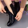 Soft leather Martin boots new thick heel single boots thick sole velvet fashion boots British style short boots in autumn and winter