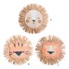 Cartoon Lions Hangings Decorations Creative Animal Head Ornament Handwovens Raffias Wall Decors for Farmhouses Bedroom Home