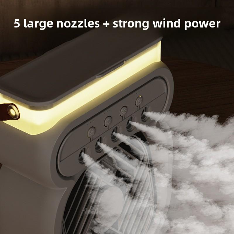 Desktop Night Light Humidifier USB Spray Fan Outdoor Office Water Spray Rechargeable Fan
