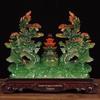 Double Dragon Zodiac: Green Dragon Ornament for Wealth and Prosperity - Perfect for Living Room, Office, Housewarming, or Opening Gifts.