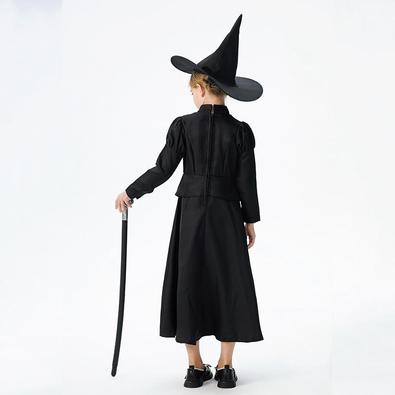 Halloween children's costumes cos magician witch dress robe medieval vampire show children's dress