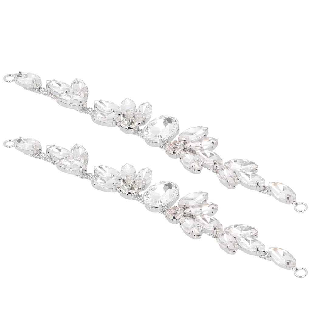 2Pcs Marquise Diamond Claw Chain Trim Glass Women s Clothing Accessories DIY Sewing Decor Craft2x17cm Oval