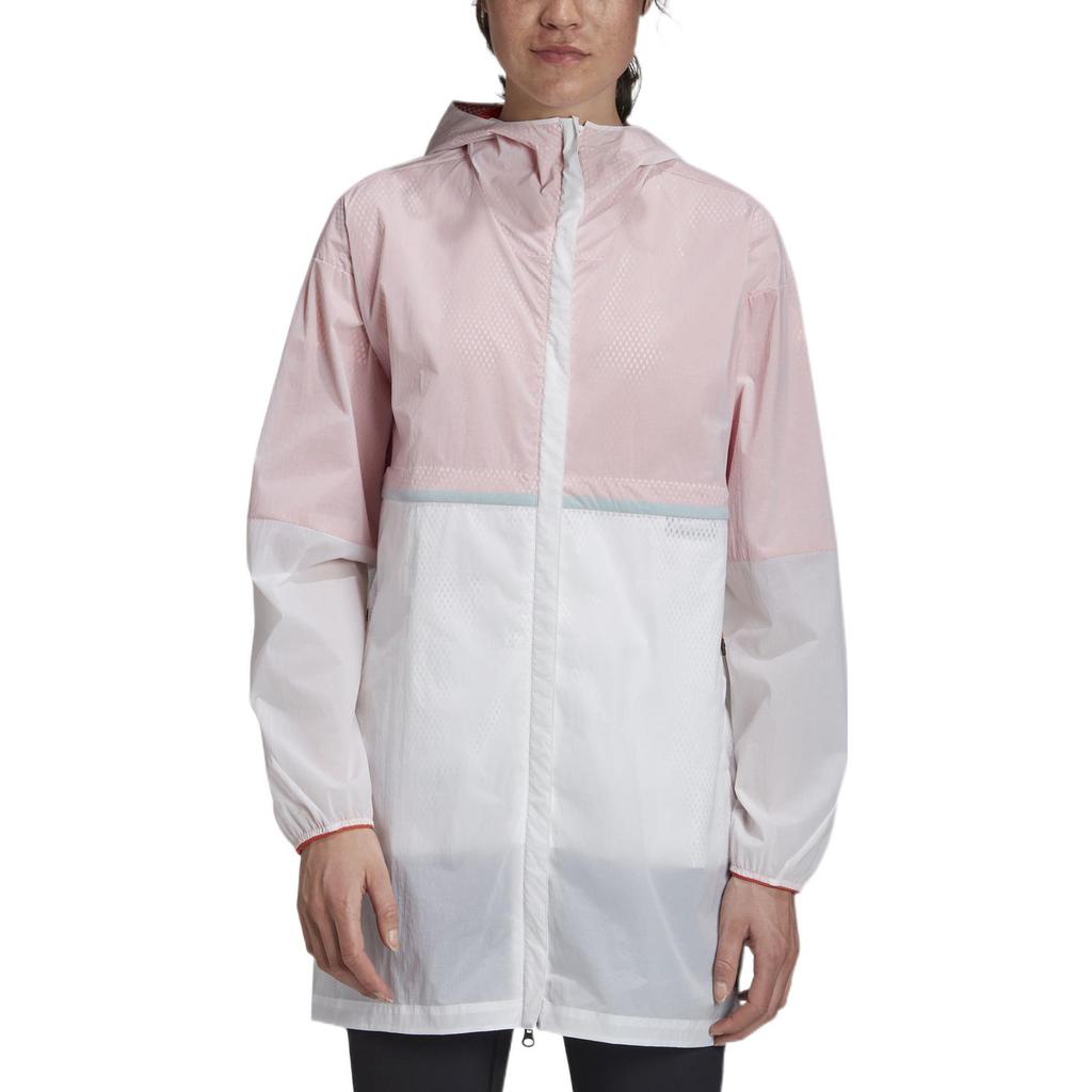 adidas Μπουφάν με Κουκούλα Color Block με Πλαϊνά Σκισίματα Γυναικεία Μπουφάν Λευκό FT7932