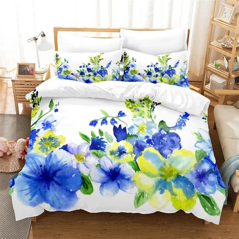Comforter Sunflower Twin Full King Size Botanical Plants Comforter Microfiber Nature Floral Bedding Set