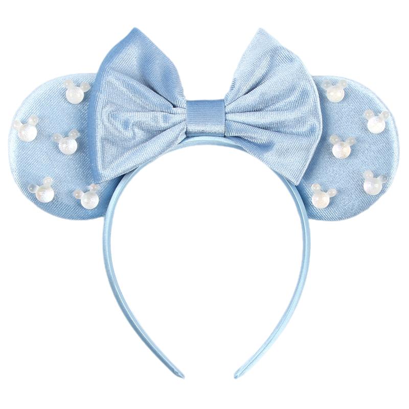 Ny Trendig Musöron Hårband Mickey 3.3" Sammet För Flickor Mjuk Rosett Hårband Halloween Festival Fest Resa DIY Håraccessoarer