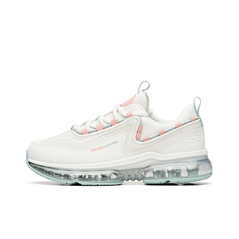 Anta Shock Absorbing Non-Slip Durable Low-Top Running Shoes Women Sneakers White Green 922035505-1