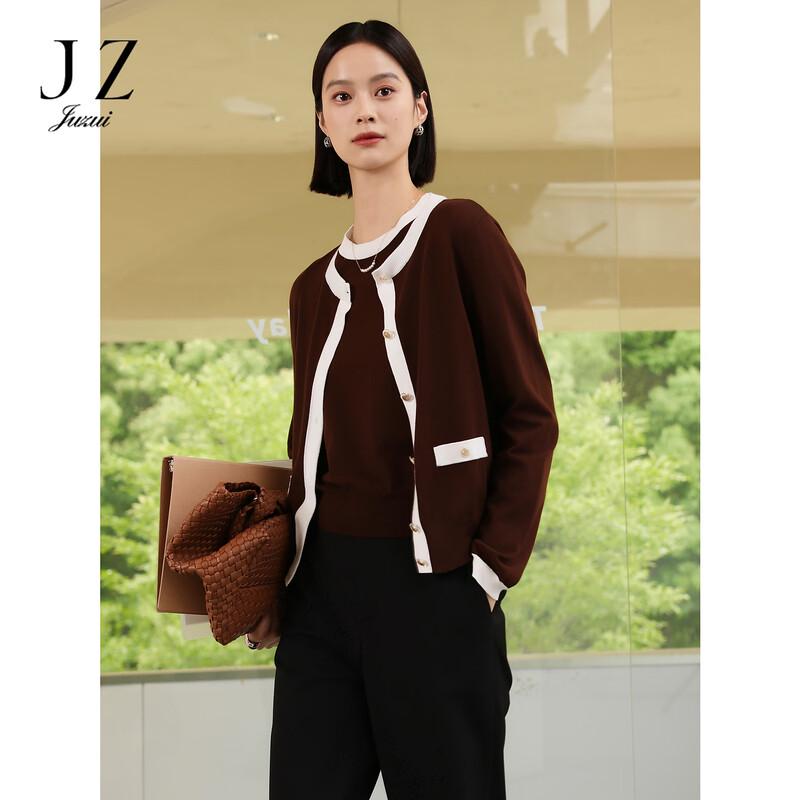 JUZUI Women's Wool Blend Round Neck Knit Sweater