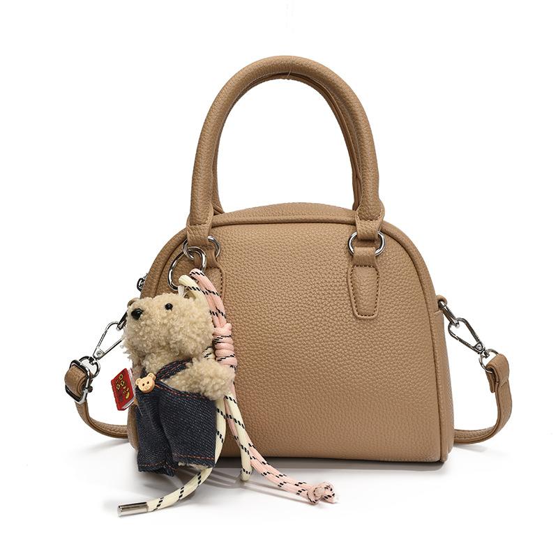 Wholesale new niche simple lychee pattern texture portable Boston bag versatile temperament commuter messenger bag woman