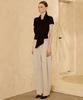 PADO SEOUL Scarf Tie Drape Top Black