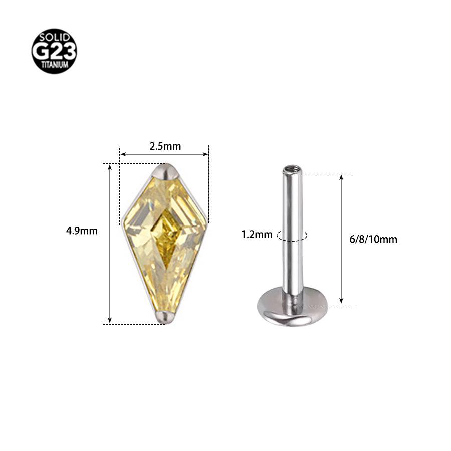 Titan Zirkon Quadrat Stecker Piercingschmuck