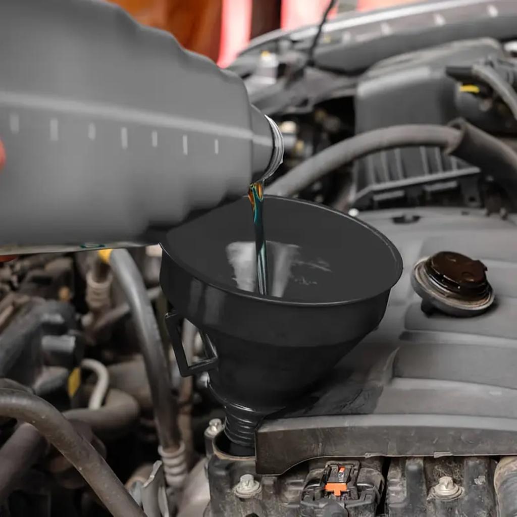 Automotive Plastic Funnel Set Multi-use Flexible Right Angle Funnels for Water/Gasoline/Coolant/Engine Oil