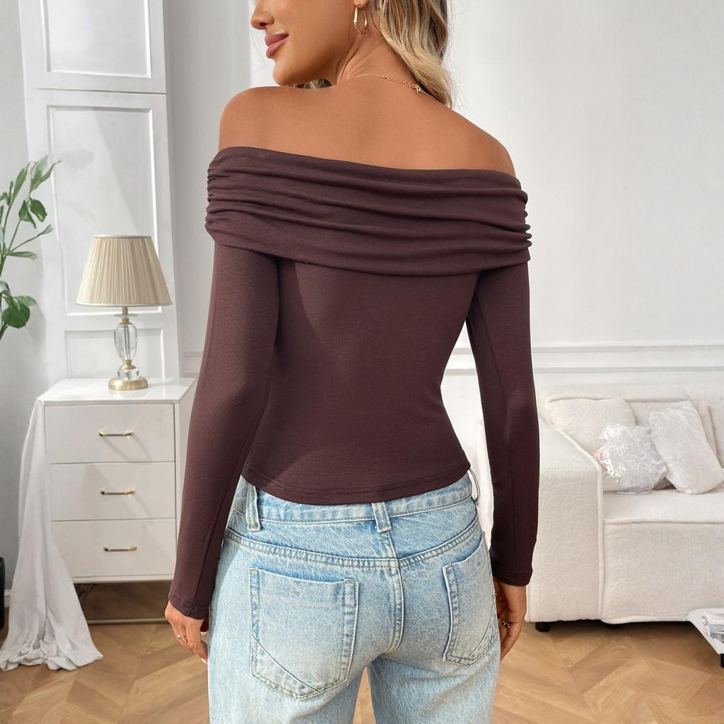 Women Tops Long Sleeve R-Neck Shirts Fall Fashion  Casual Business Tunic Blouses