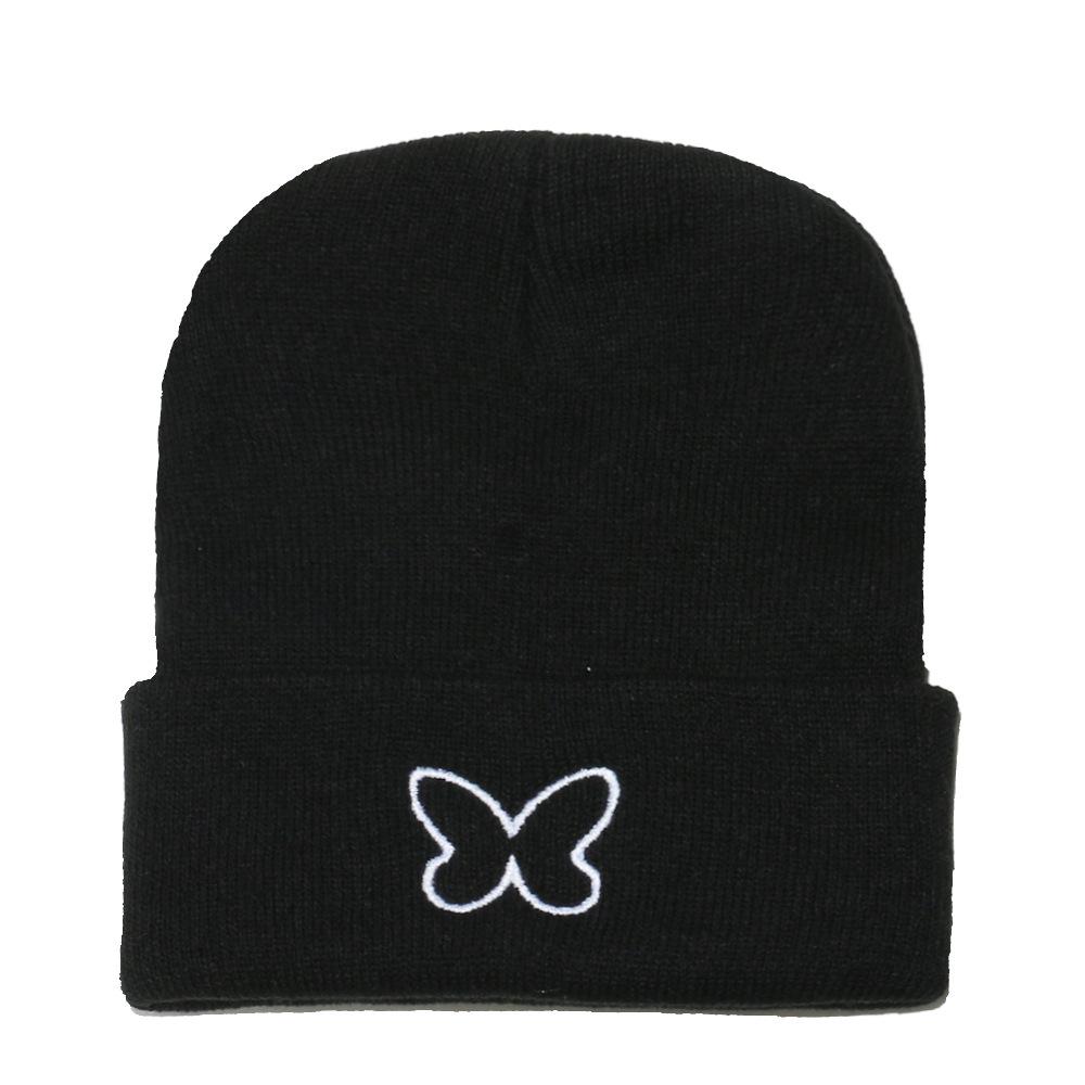 ins Japanese and Korean version wool hat women's autumn and winter new pullover hat student cute warm knitted hat butterfly cold hat