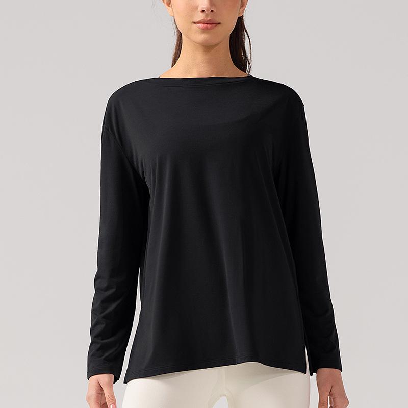 

Женский быстросохнущий топ с длинным рукавом для йоги и фитнеса – Дышащий, Свободного кроя, Слим-фит и Идеальный для пилатеса Medium