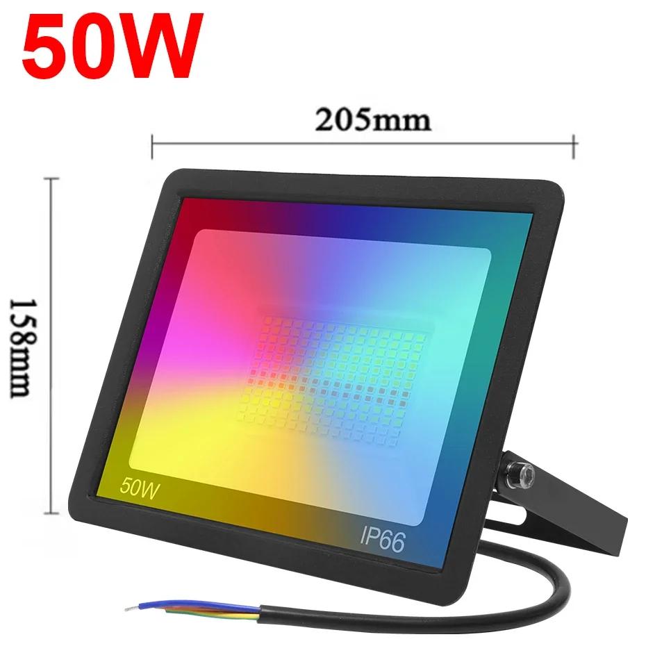 Newest Smart Floodlights LED Reflector Outdoor Lighting 220V 30/50/100W RGB Dimmable Warm Cold White Light for Alexa Google Home