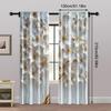 Set Of 2 Popular Curtain Panels Print White Floral Versatile Polyester Without Rod Holiday Kitchen Living Room Perfect For Area