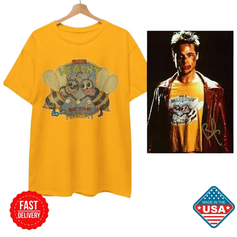SALE HOT Bee Healthy TShirt Tyler Durden TShirt Fight Club Unisex Tee Reprint Unisex T-Shirt XXL