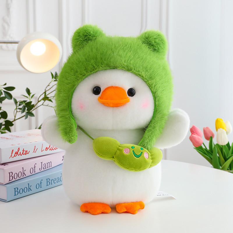 Cute Plush Duck Toy Transformed Duck Doll With Hat Duck Pillow Children Girls Birthday Gift