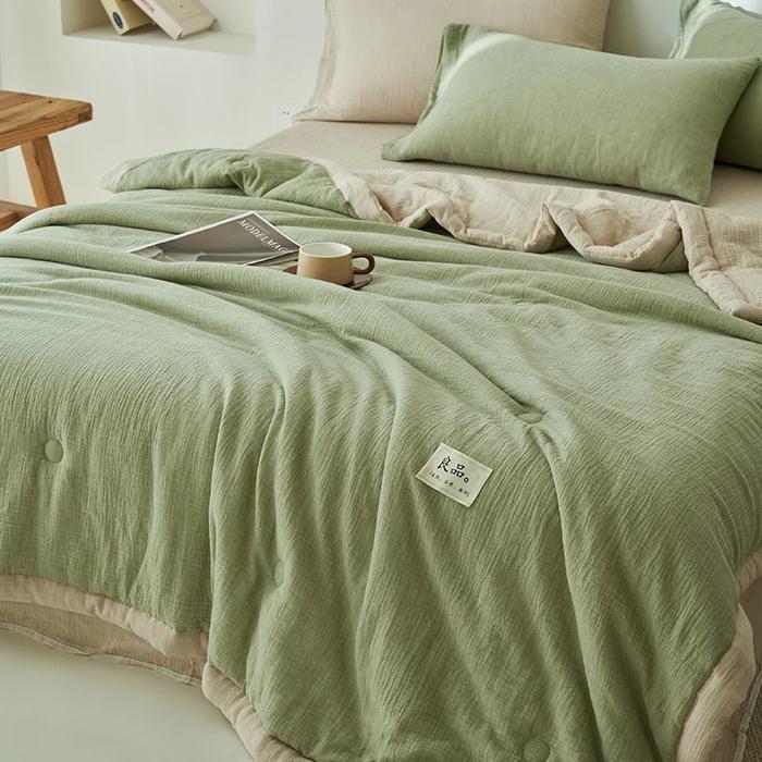 

Комплект из 4 предметов: летнее одеяло из двухслойной пряжи класса А из соевого волокна, одеяло для кондиционера из мятой пряжи, тонкое моющееся одеяло 150x200cm 4pcs