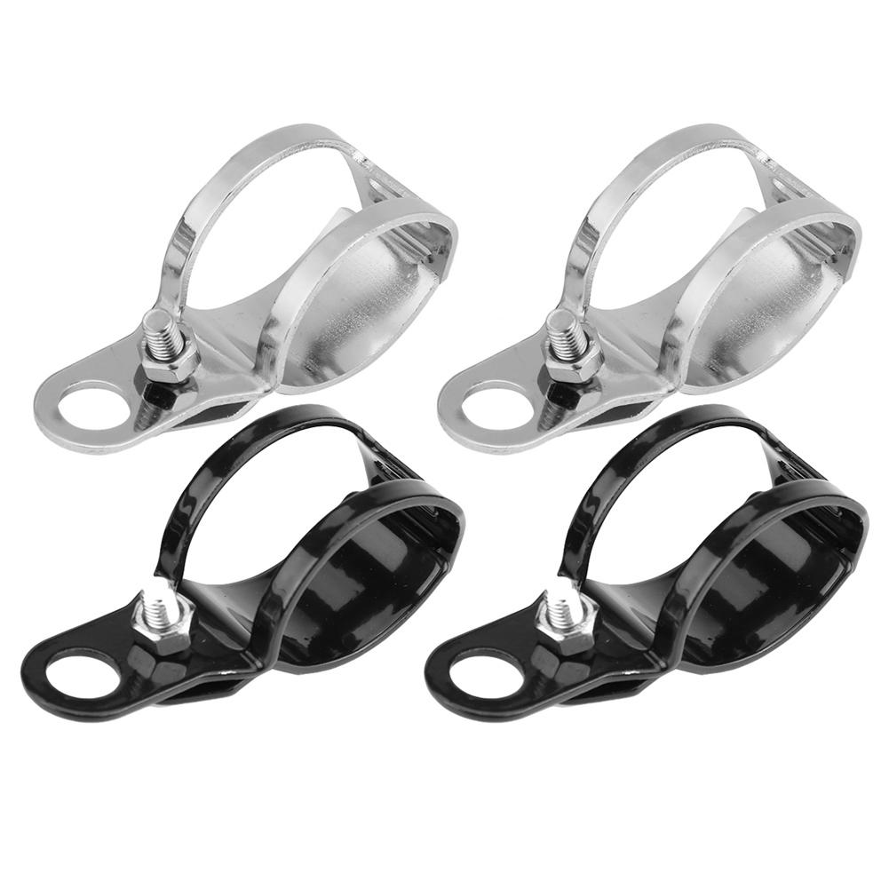 Staffa Porta Freccia Per Moto – 2 Pezzi In Acciaio Per Frecce Anteriori, Adatta A Forcelle 30-45 Mm, Colore Argento