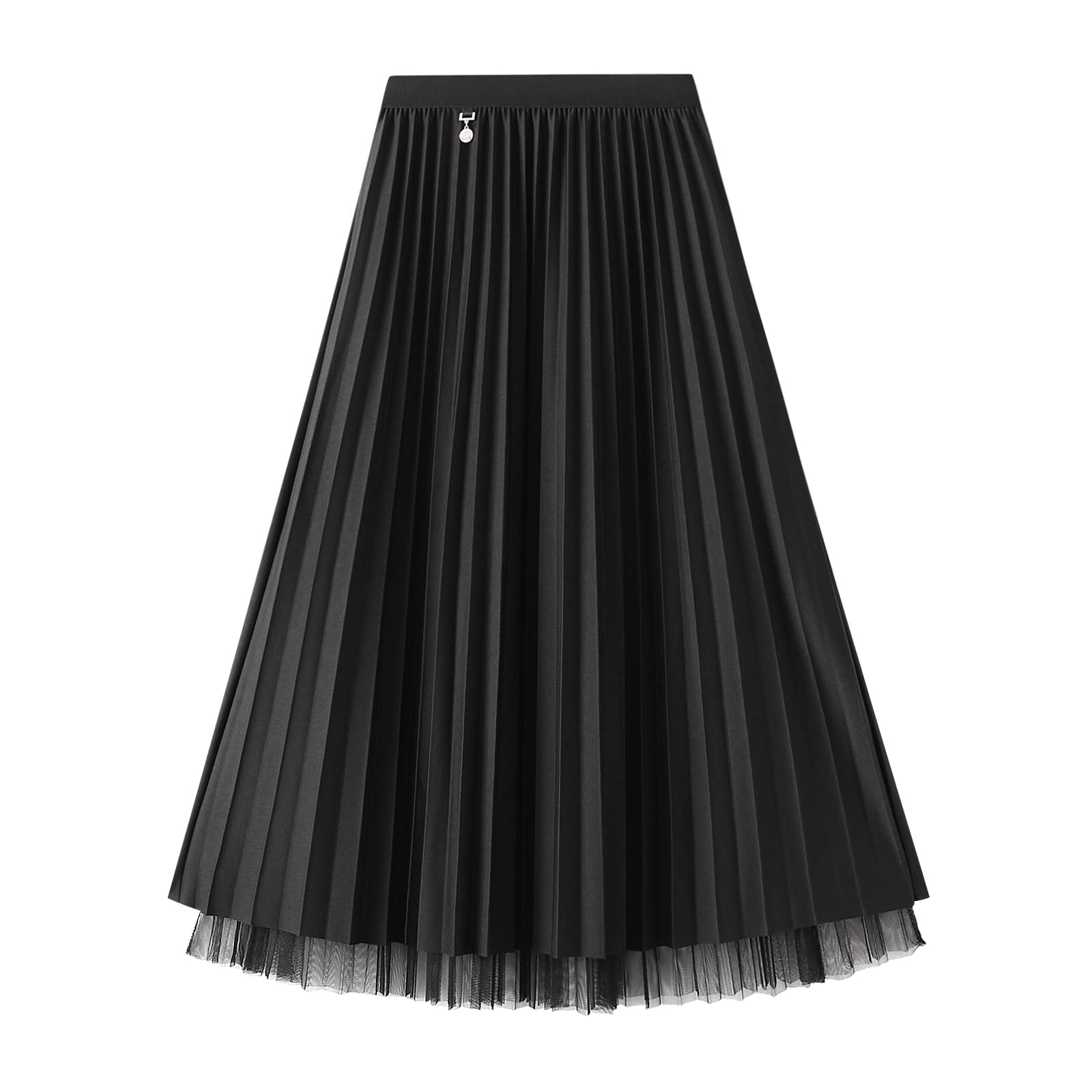 

Tulle Pleated Long Flare Midi Solid Elastic Waist [JINJUDUO] Skirt, Skirt, Women s, Spring, Summer, Autumn, Skirt, Skirt, Length, Color, Elegant,
