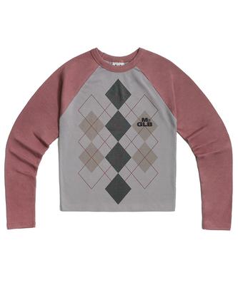 MATCHGLOBE Argyle Legrun Long Sleeve Tee (Pink & Charcoal)