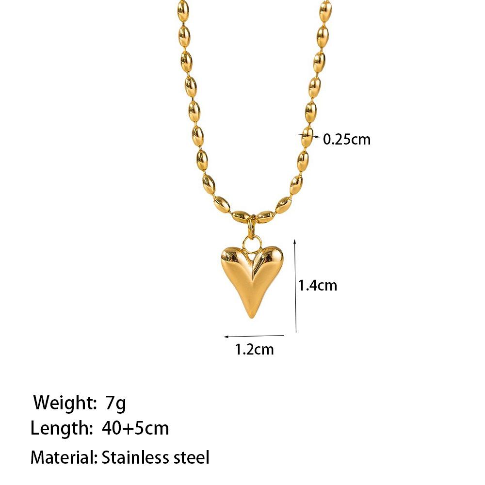 Elegant Personalized Double Heart Pendant Titanium Steel Necklace for Women
