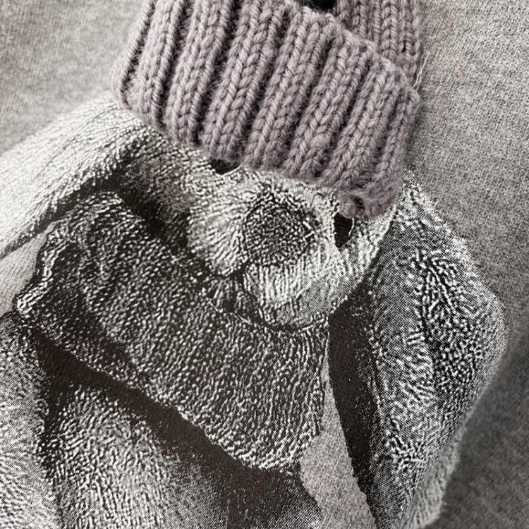 Damenmode Lockeres Bären-Sweatshirt Lässig Plus Fleece Dreidimensionale Dekoration Top