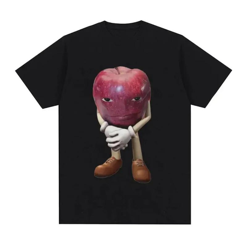 Retro Apple Fun T-shirt Women's Pattern Design Harajuku Men's T-shirt Clothing Loose and Casual Women's Y2K Top T-shirt