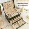 Exquisite Three-Layer Jewelry Box 2025 - Large Capacity for Earrings and Necklaces