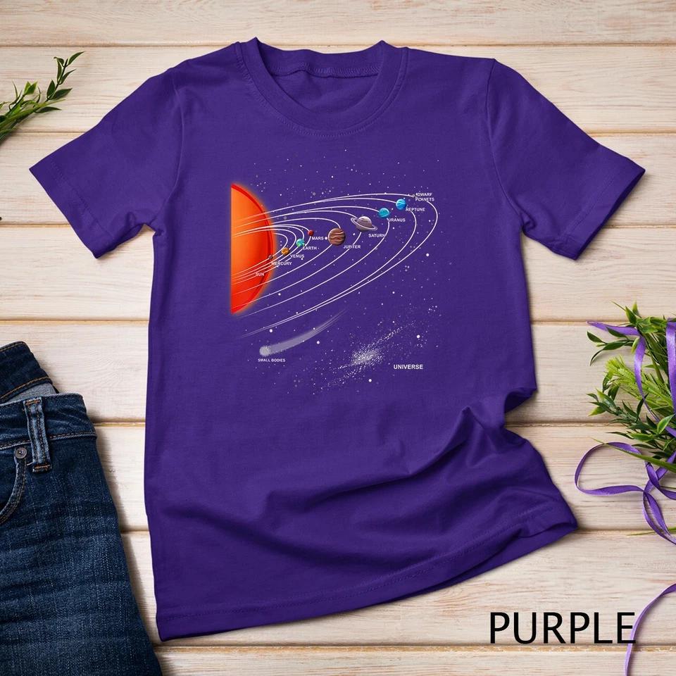 Solar System Planets Out of Space Astronomy Unisex T-shirt 3 L
